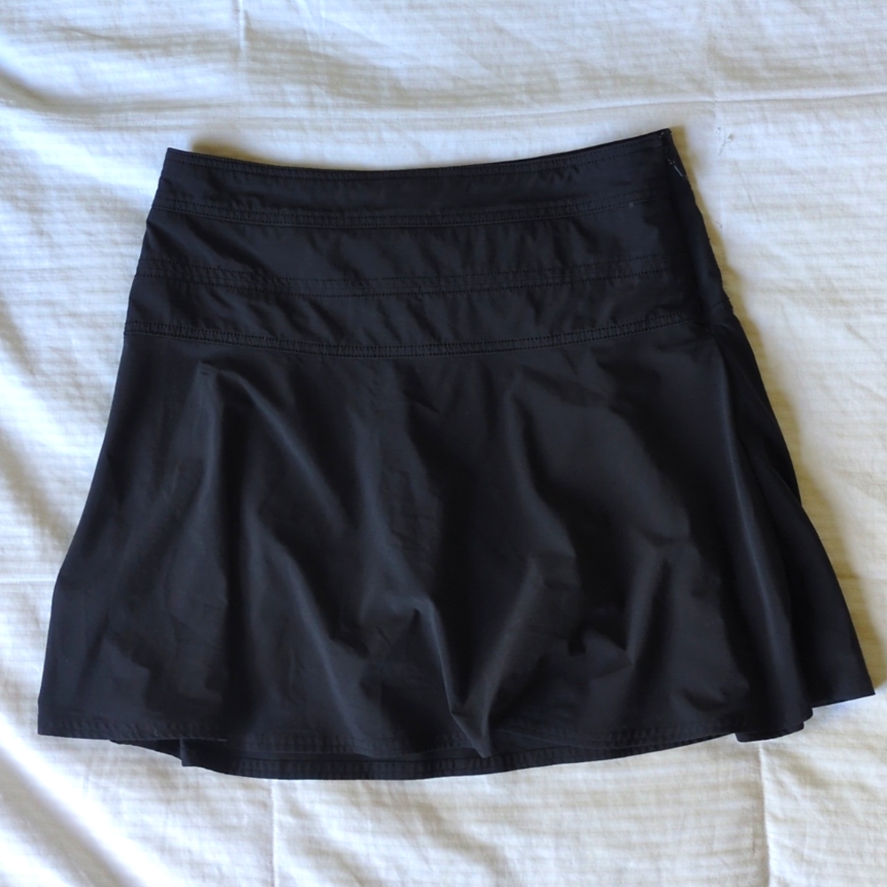 Athleta Black All Day Skort Size 8 | Lightweight Stretch Luxe Active Skirt